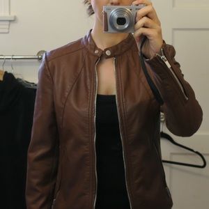 Express brown better than leather jacket XS